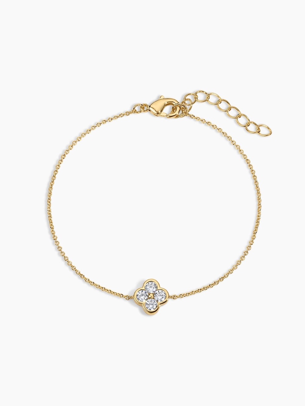Electric Picks: Camilla Gold Clover 14k Gold Plated Chain Bracelet